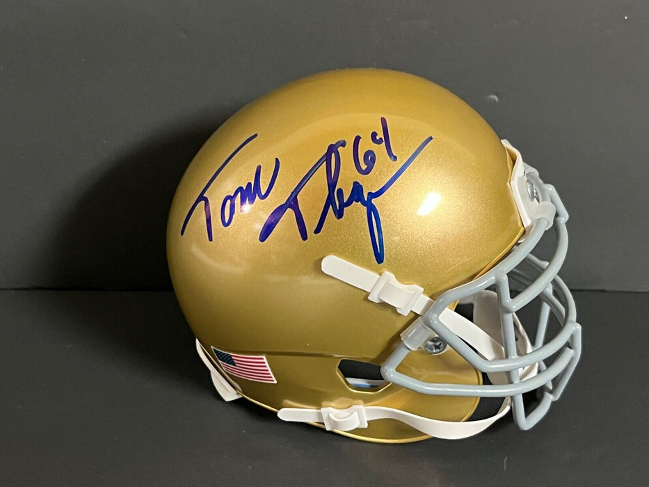 Tom Thayer Notre Dame Fighting Irish Auto Signed Schutt Mini Helmet