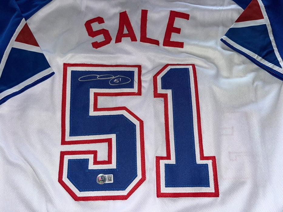 Chris Sale Atlanta Braves Auto Signed Custom Jersey Beckett Hologram City .