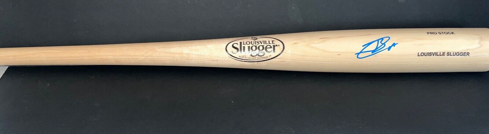 Jackson Chourio Brewers Auto Signed Bat Blonde Beckett WIT Louisville Slugger .