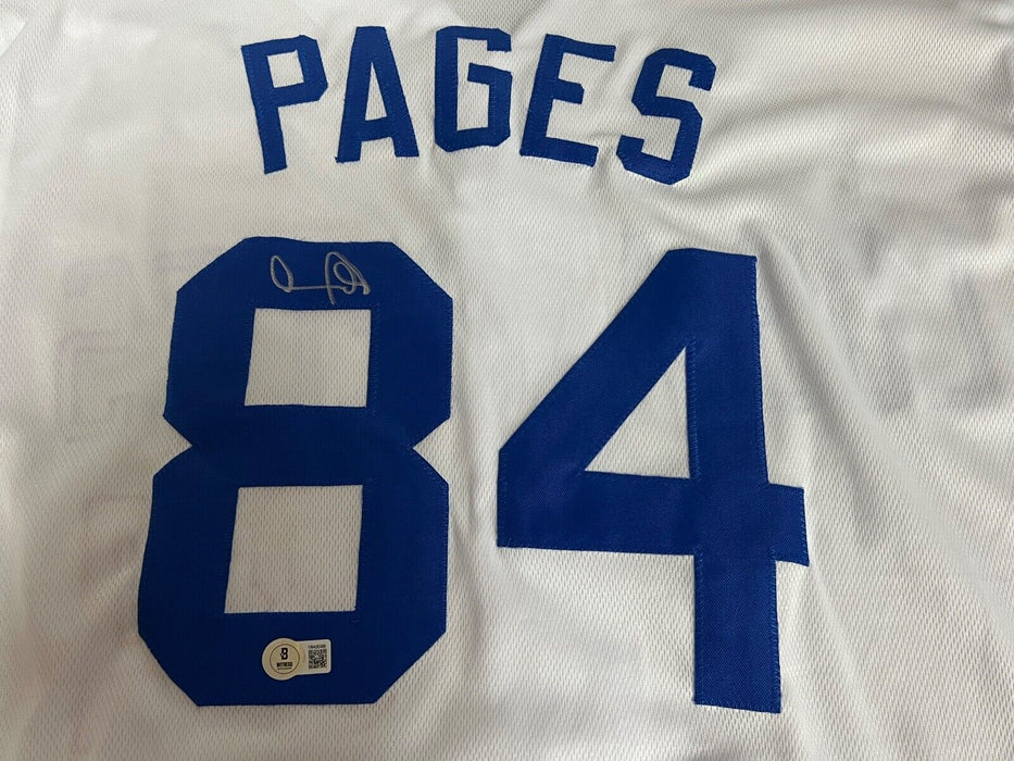 Andy Pages Dodgers Auto Signed Custom Jersey Beckett Witness Hologram