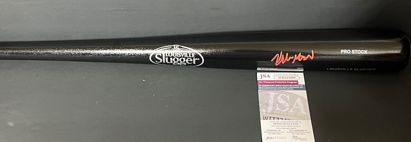 Kyle Manzardo Guardians Auto Signed Louisville Slugger Black Bat JSA COA