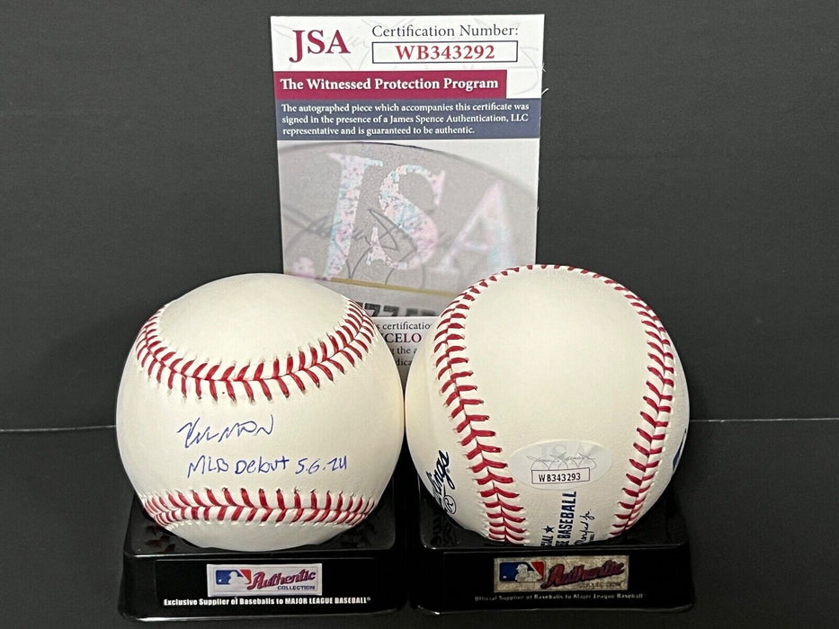 Kyle Manzardo Cleveland Guardians Signed Baseball JSA Witness COA MLB Debut