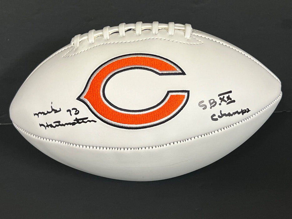 Mike Hartenstine Chicago Bears Auto Signed Logo Football SBXX Champs