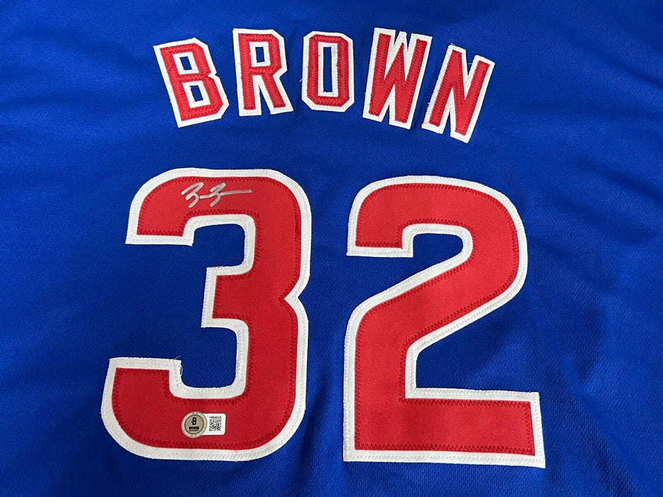 Ben Brown Cubs Auto Signed Jersey Custom Beckett Witness HOLOGRAM Blue