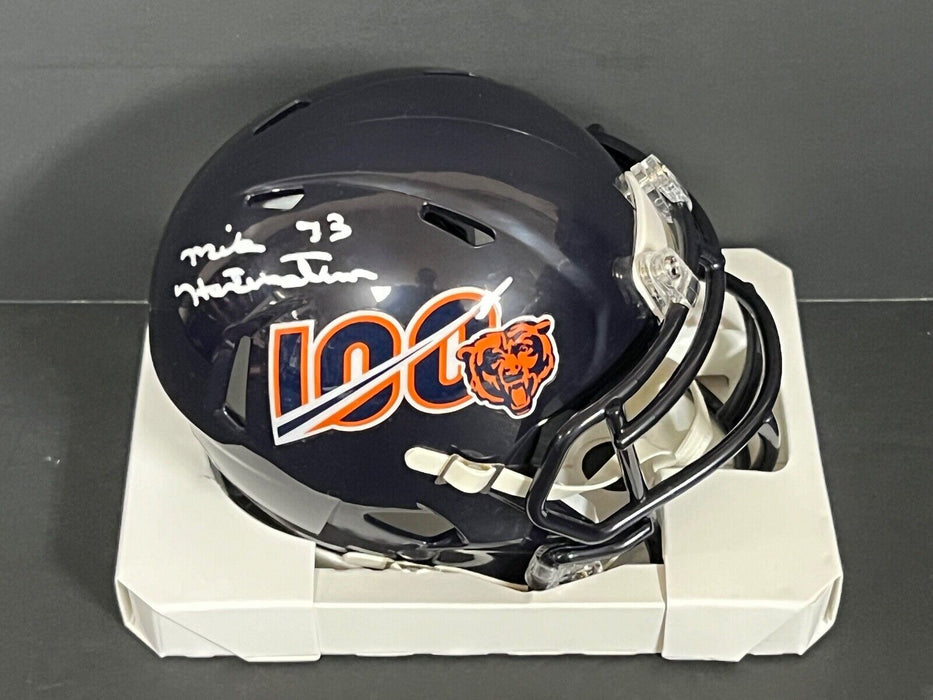 Mike Hartenstine Chicago Bears 100th Anniversary Signed Mini Helmet