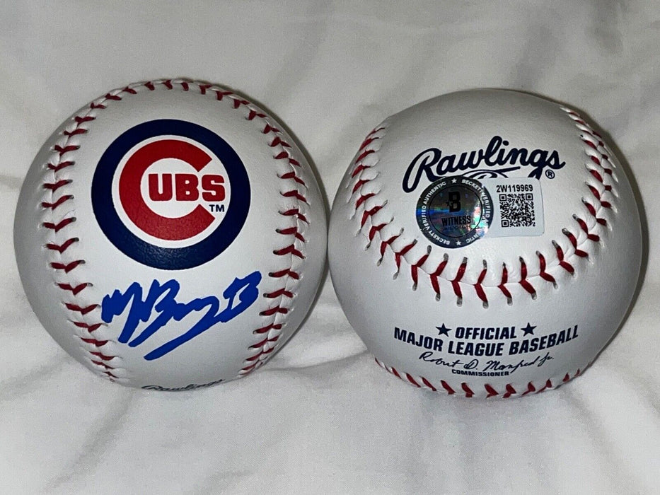 Moises Ballesteros Cubs Auto Signed LOGO Baseball Beckett WITNESS Hologram .