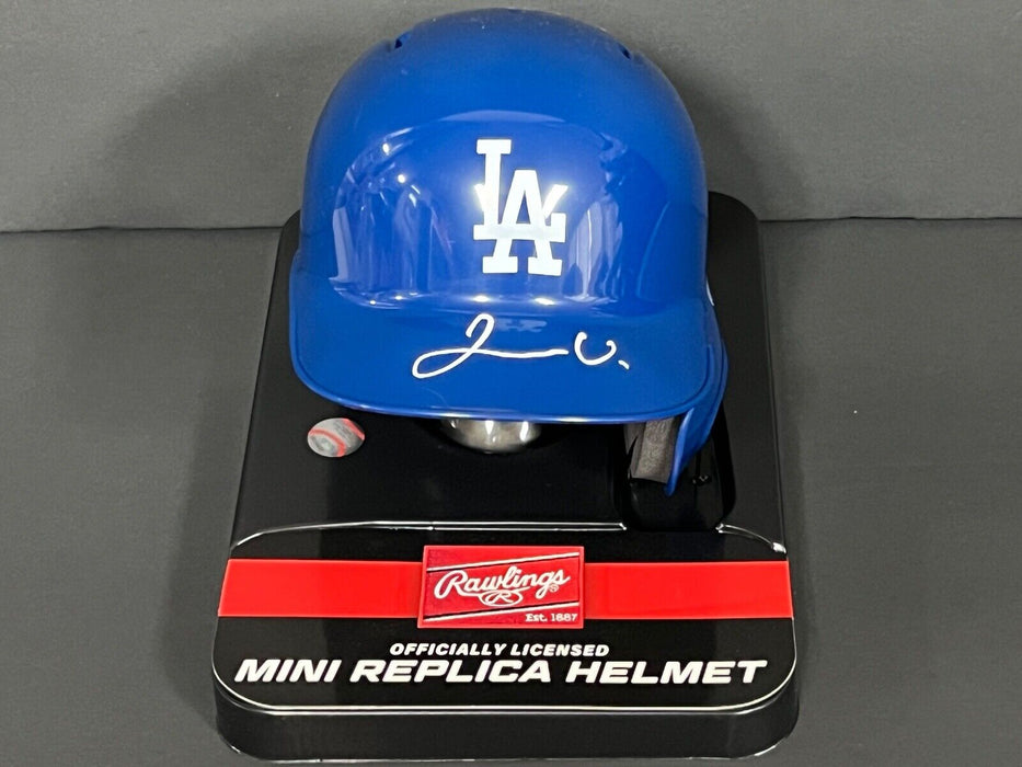 Joendry Vargas Dodgers Autographed Signed Mini Helmet Beckett Witness