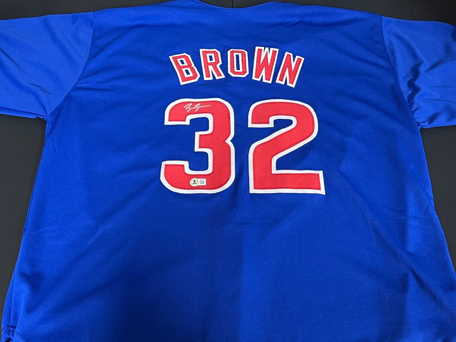 Ben Brown Cubs Auto Signed Jersey Custom Beckett Witness HOLOGRAM Blue