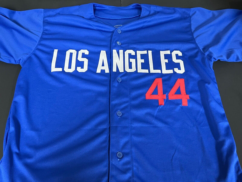 Andy Pages Dodgers Auto Signed Custom Jersey PSA Witness Hologram Blue 44