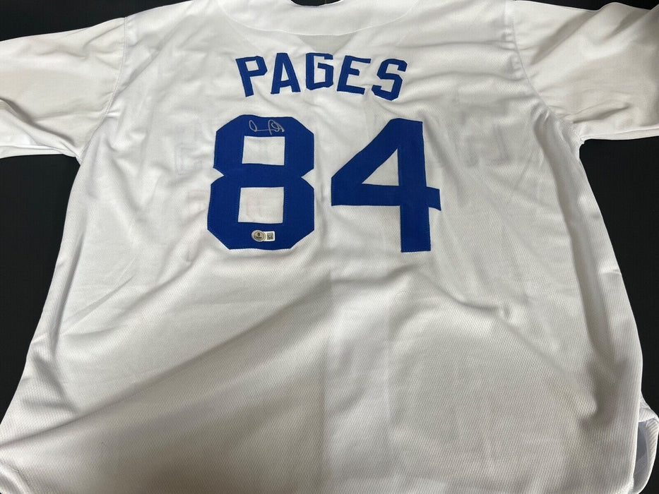 Andy Pages Dodgers Auto Signed Custom Jersey Beckett Witness Hologram