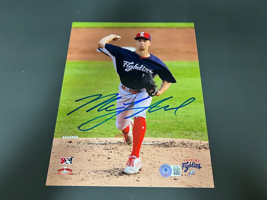 Mick Abel Philadelphia Phillies Auto Signed 8x10 Photo Beckett Hologram -