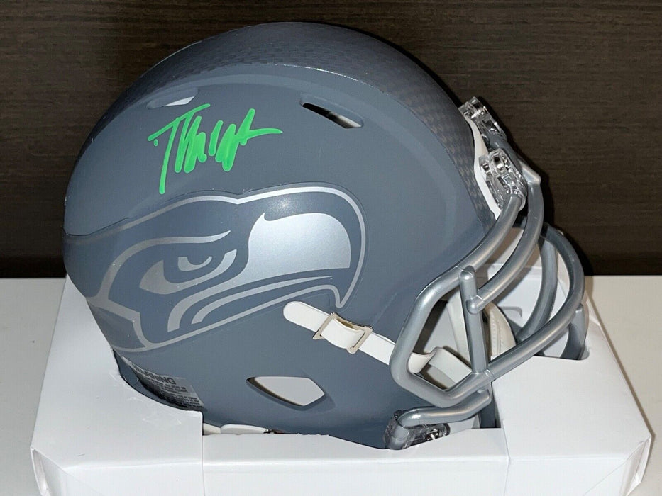 Tyrice Knight Seahawks Auto Signed Slate Mini Helmet Beckett Witness