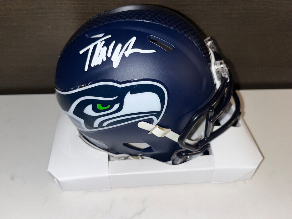 Tyrice Knight Seahawks Auto Signed Mini Helmet Beckett Witness White