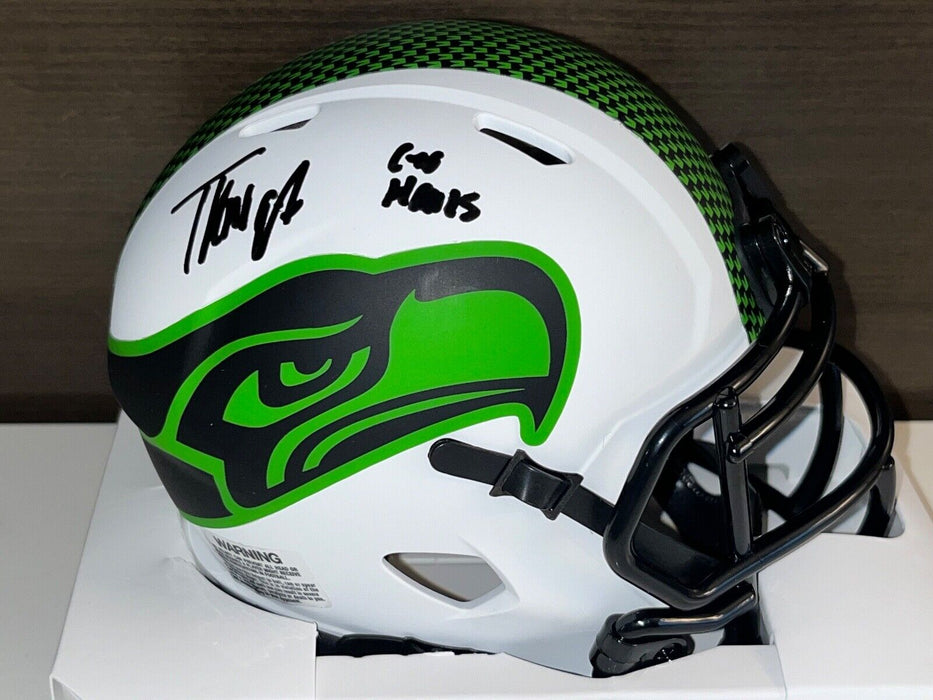 Tyrice Knight Seahawks Auto Signed Lunar Mini Helmet Beckett Witness Go Hawks