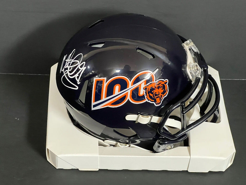 Matt Suhey Chicago Bears 100th Anniversary Signed Mini Helmet .