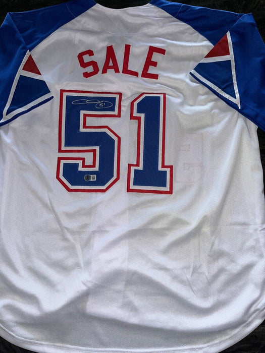 Chris Sale Atlanta Braves Auto Signed Custom Jersey Beckett Hologram City .