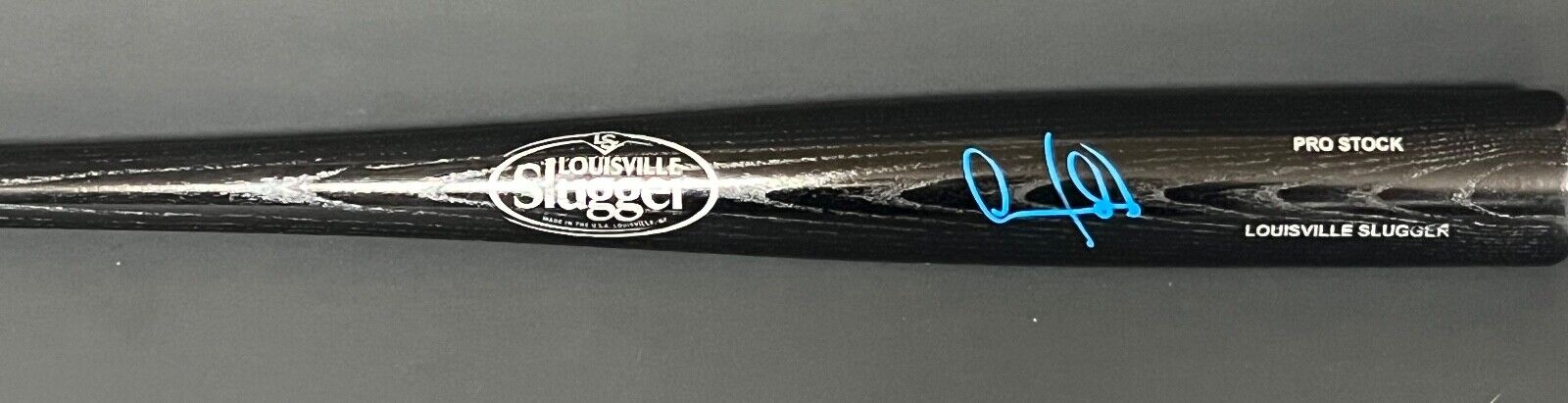 Andy Pages Dodgers Auto Signed Black Bat Beckett Witness Louisville Slugger