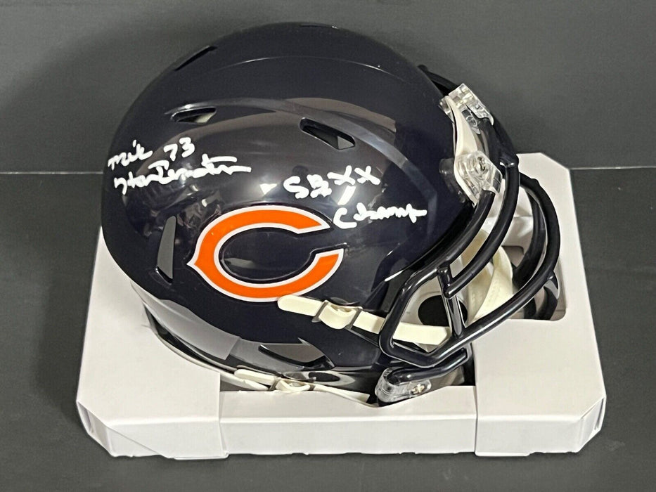 Mike Hartenstine Chicago Bears Signed Mini Helmet SBXX Champs