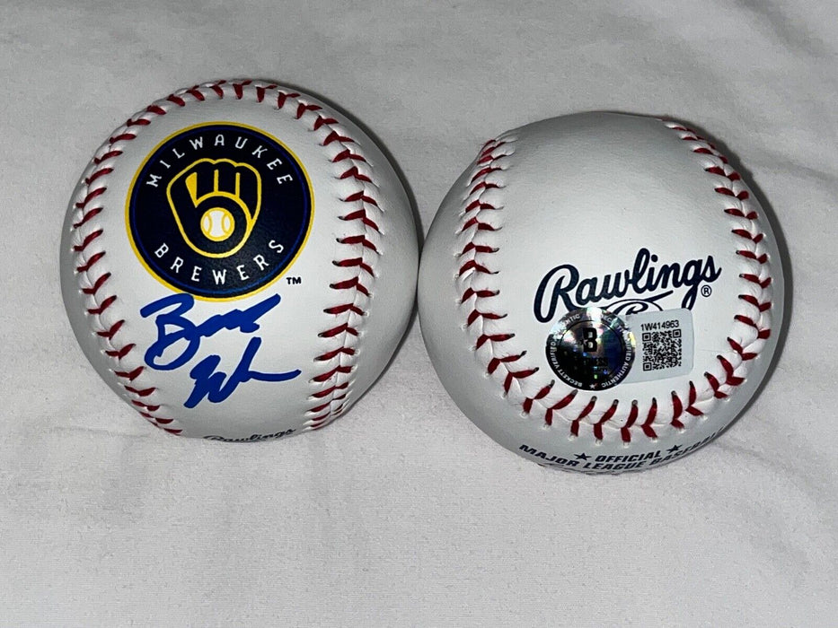 Brock Wilken Milwaukee Brewers Auto Signed LOGO Baseball Beckett Hologram