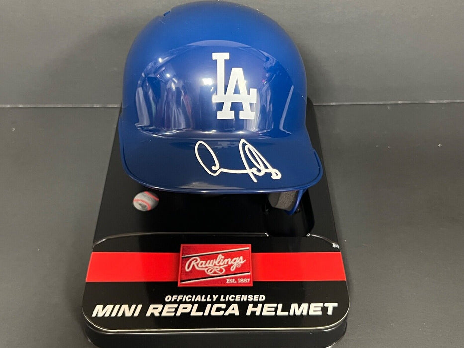 Andy Pages Dodgers Autographed Signed Mini Helmet Beckett Witness