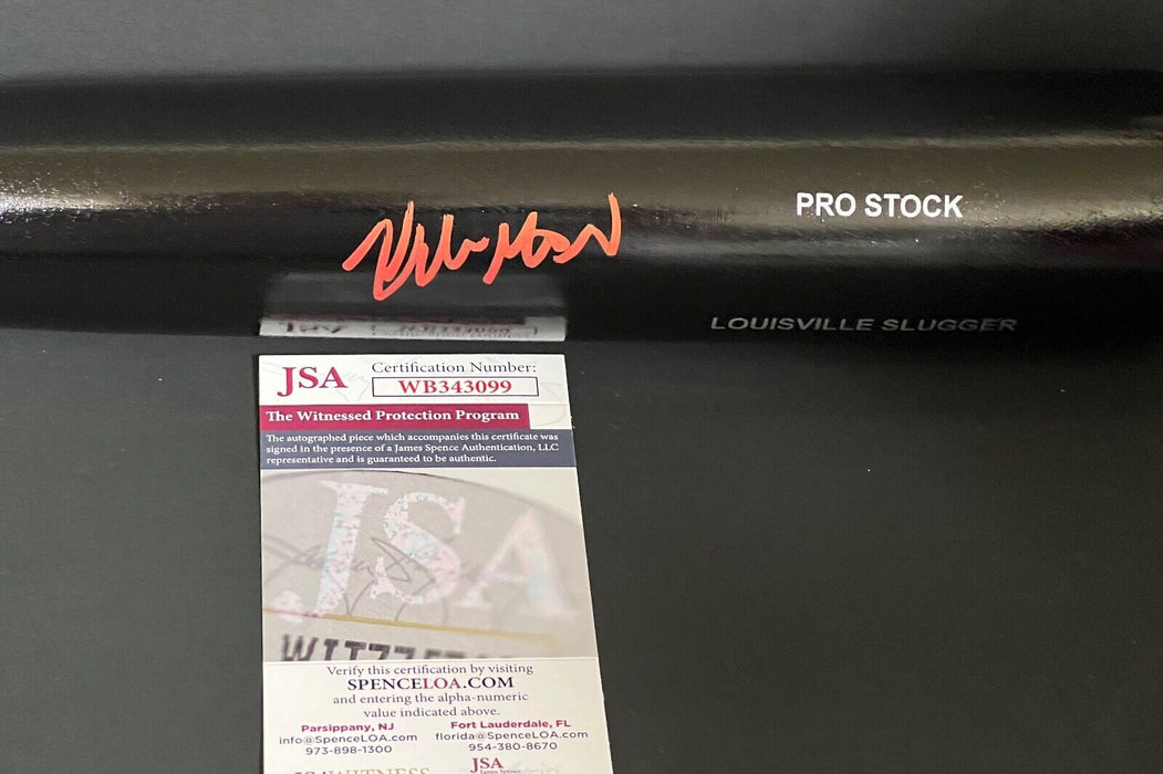 Kyle Manzardo Guardians Auto Signed Louisville Slugger Black Bat JSA COA