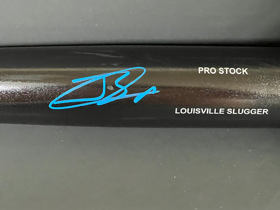 Jackson Chourio Brewers Auto Signed Black Bat Beckett WIT Louisville Slugger .