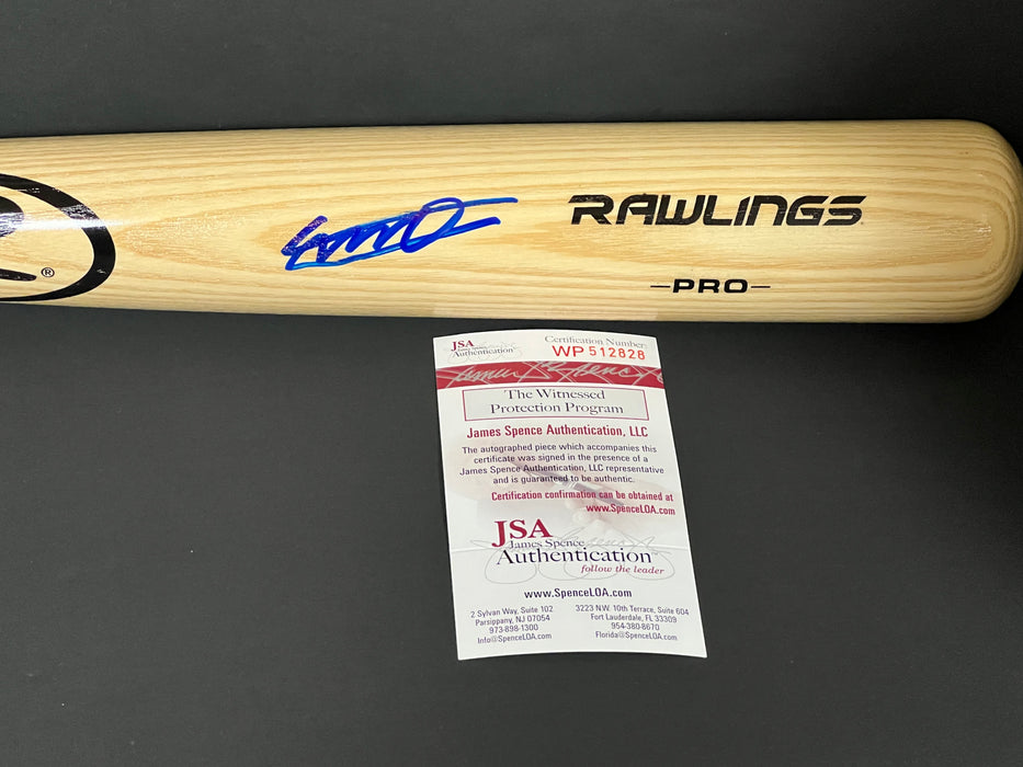 Vladimir Guerrero Jr Blue Jays Signed Bat JSA WITNESS COA Blonde -