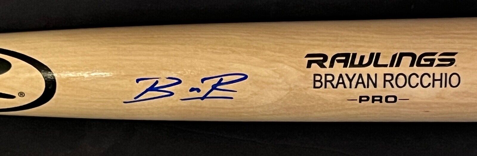 Brayan Rocchio Guardians Signed Engraved Bat Beckett Hologram Blonde