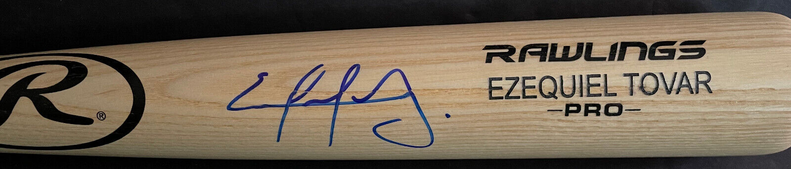 Ezequiel Tovar Rockies Auto Signed Bat Blonde Beckett WITNESS Hologram BAS