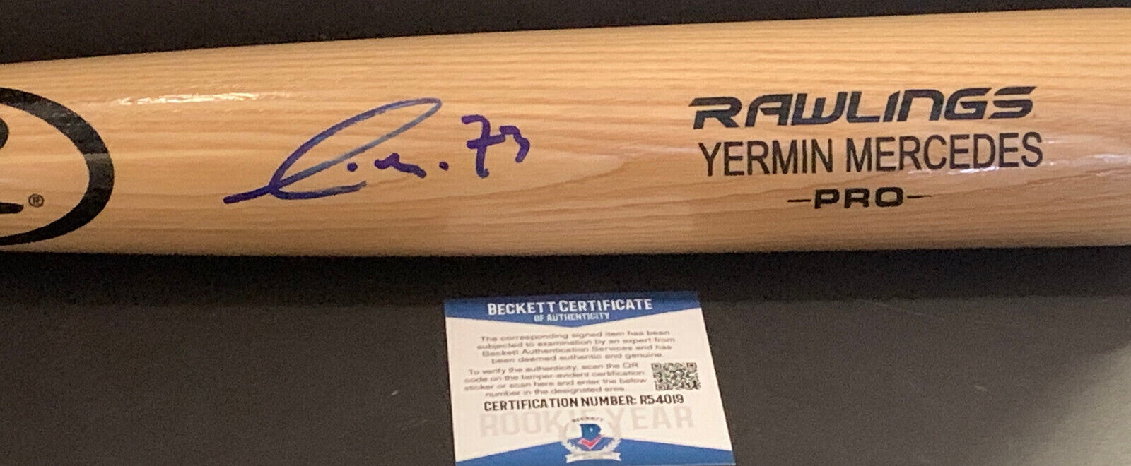 Yermin Mercedes Giants White Sox Auto Signed ENGRAVED Blonde Bat BECKETT COA .