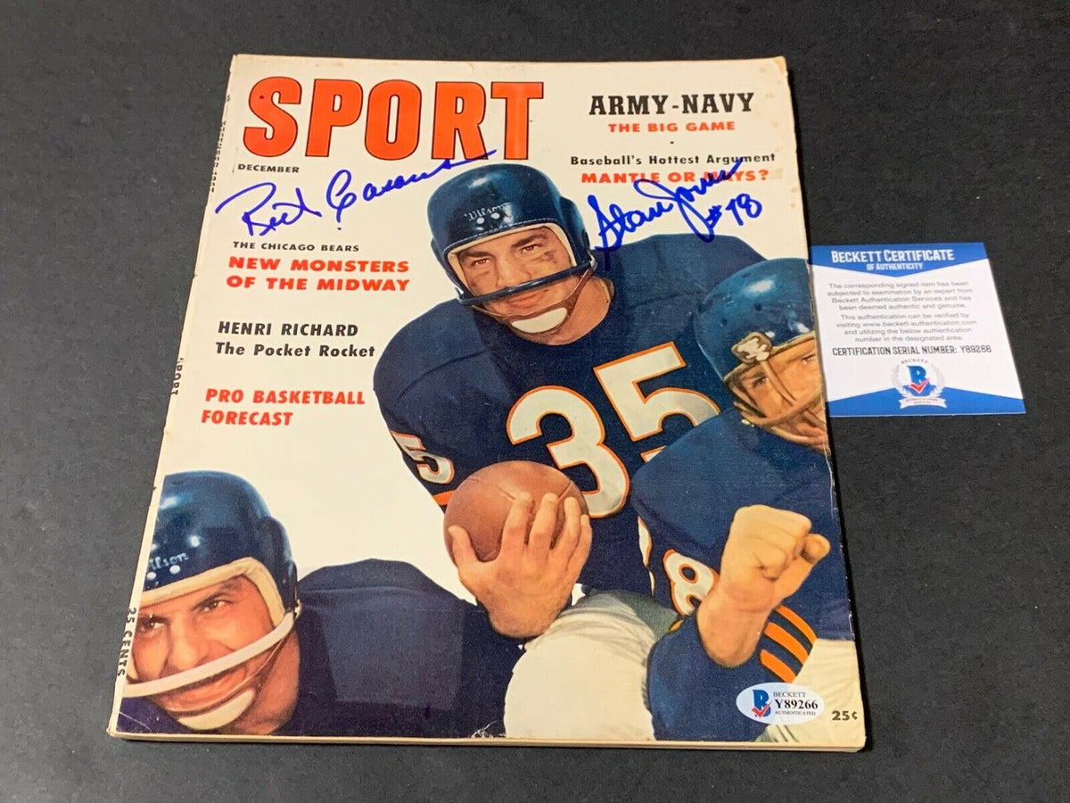 RICK CASARES SIGNED 1957 SPORT MAGAZINE/CHICAGO BEARS, DIED 2013