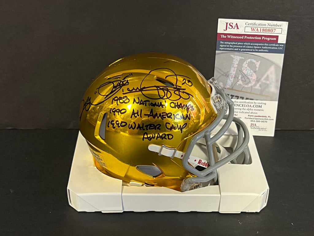 Raghib Ismail high quality “Rocket” Autographed Notre Dame Mini JSA