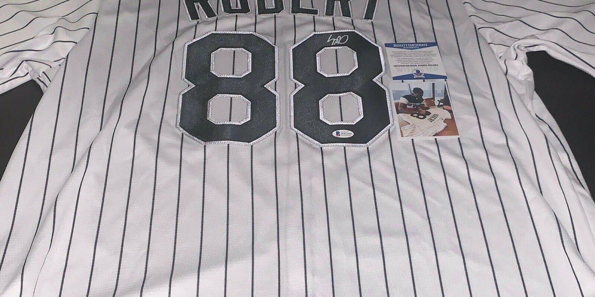 Luis Robert White Sox Auto Signed Custom Jersey Beckett WITNESS COA BLACK .