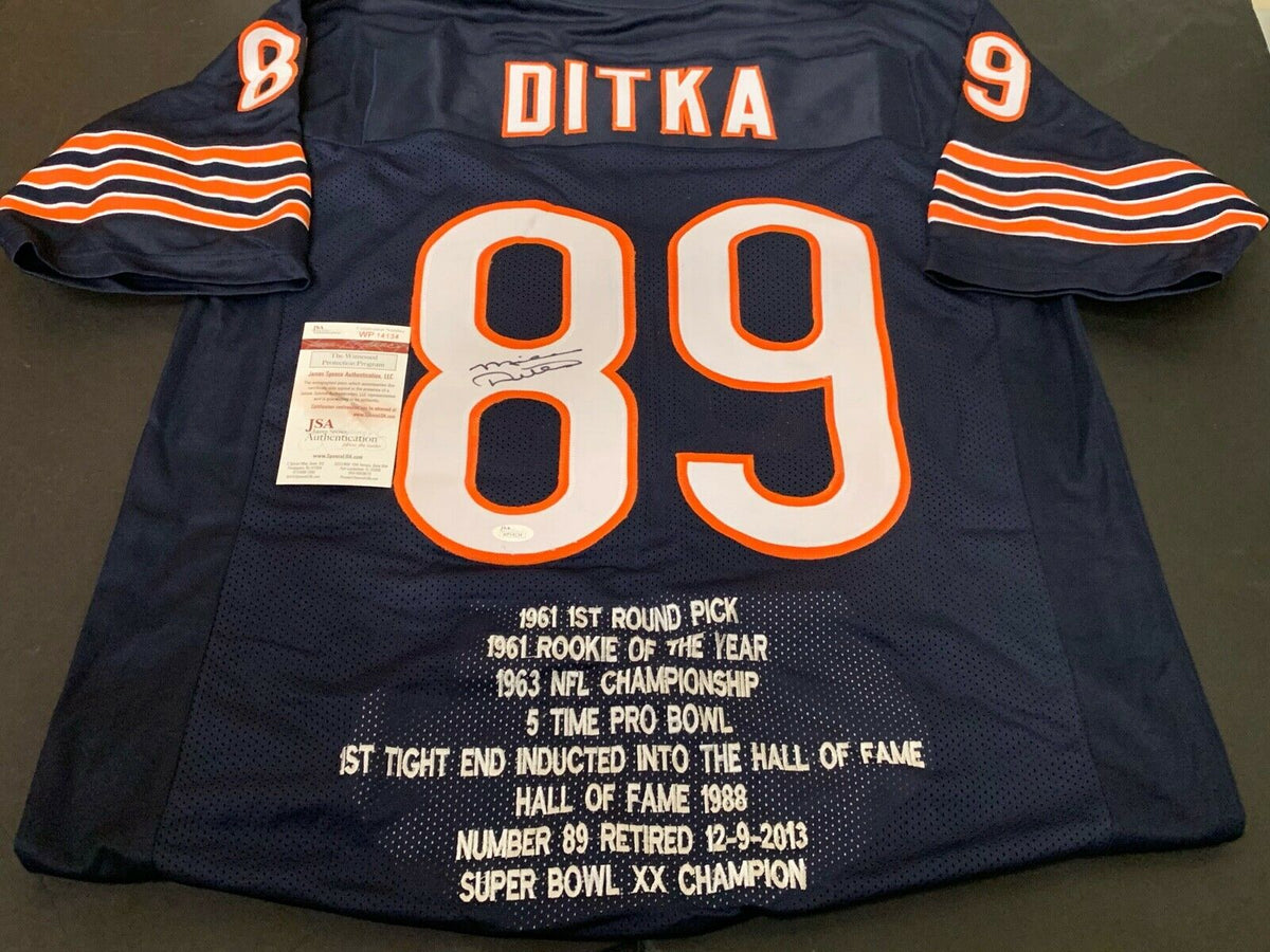 Mike Ditka Signed Autographed Blue Football Jersey PSA COA 8A71011 Chicago  Bears