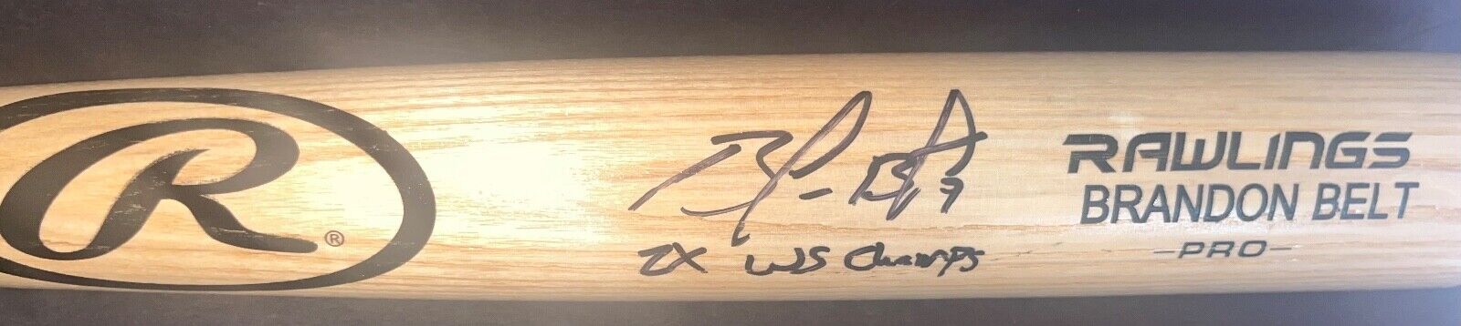 Brandon Belt Blue Jays Giants Auto Signed Bat Beckett Hologram 2 x WS Champ .