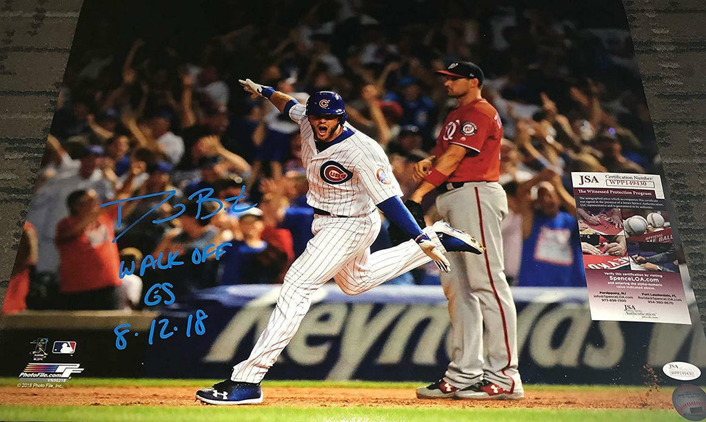 David Bote Chicago Cubs Signed 16x20 Photo Beckett COA WALKOFF GRAND SLAM 1