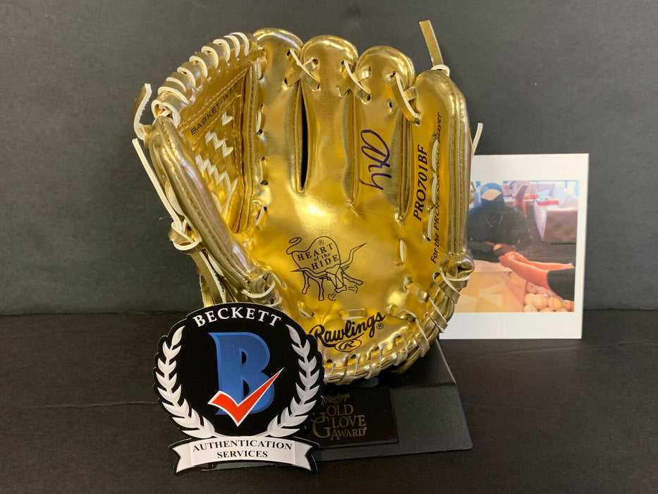 Luis Robert Autographed Mini Rawlings Gold Glove Chicago White Sox/ JSA