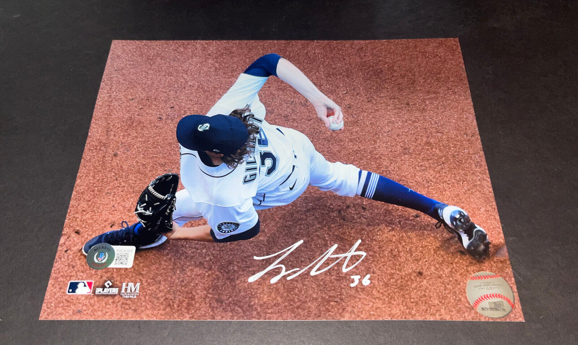 Logan Gilbert Mariners Auto Signed 8x10 Photo Beckett WITNESS COA `