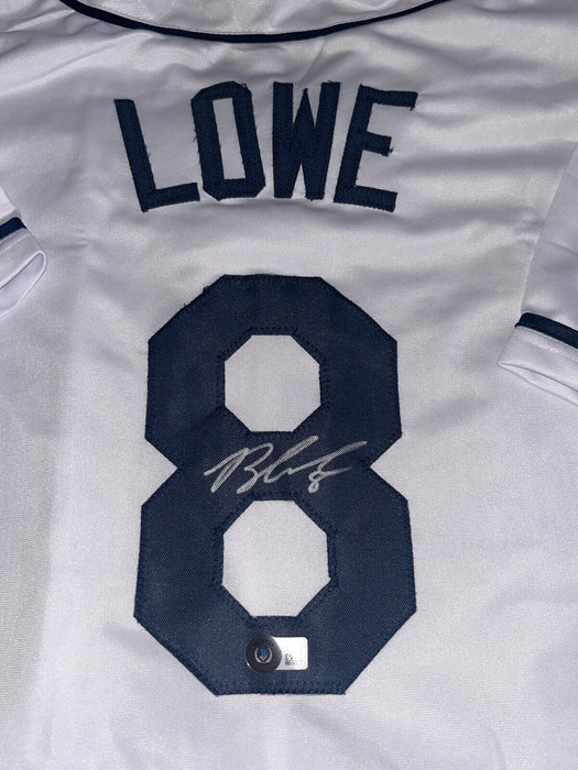 Brandon Lowe  Tampa Bay Rays Auto Signed Custom Jersey Beckett Witness White .