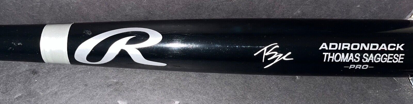 Thomas Saggese Cardinals Auto Signed Engraved Black Bat Beckett Rookie Holo