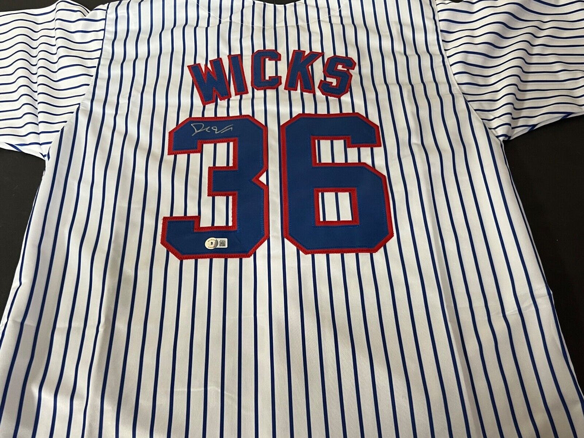 Jordan Wicks Cubs Auto Signed Home Jersey Custom Beckett Witness ...