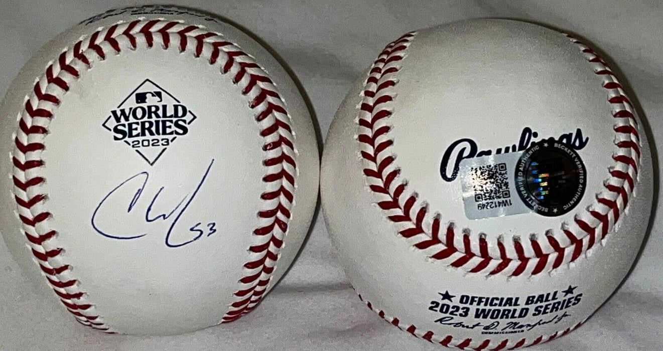 Christian Walker Diamondbacks Auto Signed 2023 World Series Baseball Beckett Wit