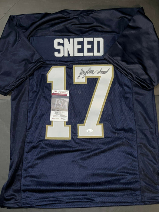 Jaylen Sneed Notre Dame Irish Auto Signed Blue Jersey JSA COA