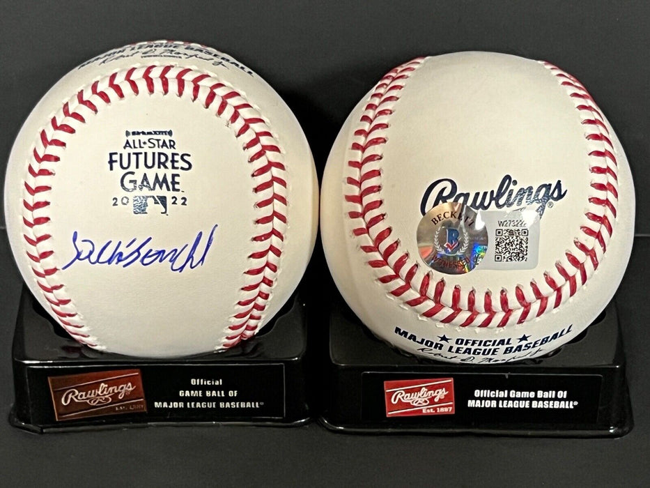 Jackson Chourio Brewers Auto Signed 2023 Futures Game Baseball Beckett Wit Holo