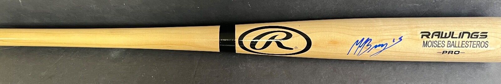 Moises Ballesteros Cubs Auto Signed Engraved Bat Beckett Witness Holo Blonde .