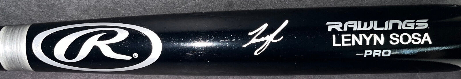 Lenyn Sosa Chicago White Sox Signed Engraved Bat Beckett Witness COA Black