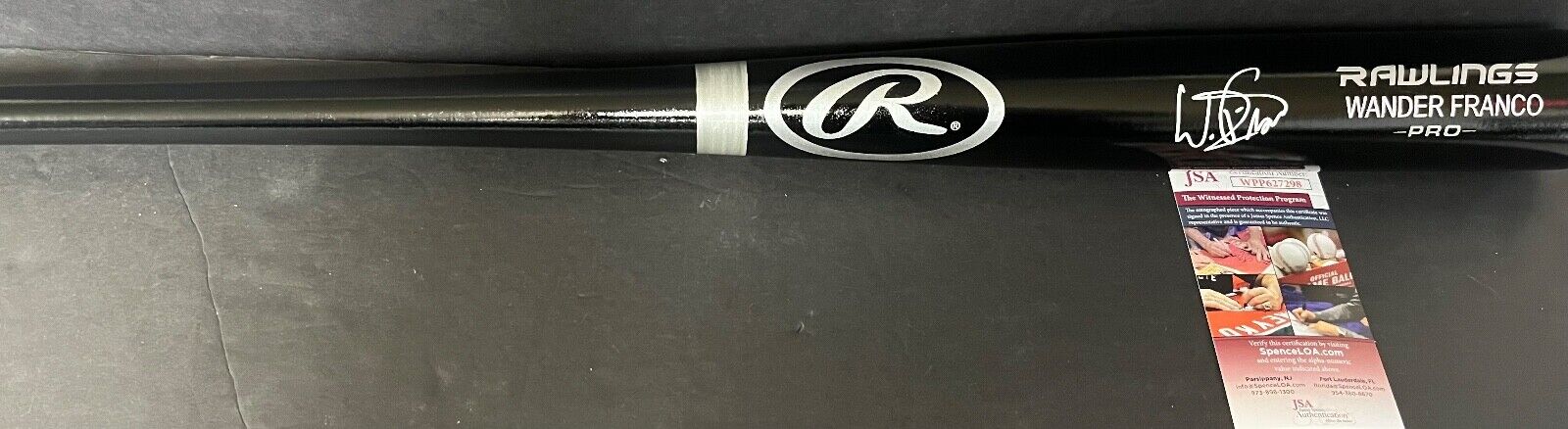 Wander Franco Tampa Bay Rays Signed Engraved Bat JSA WITNESS COA Black .