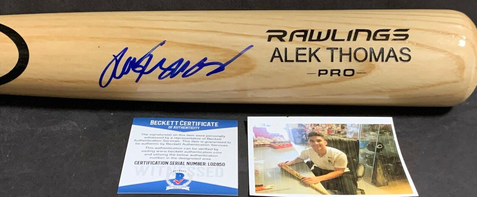 Alek Thomas Arizona Diamondbacks Engraved Signed Rawlings Bat Beckett L02836